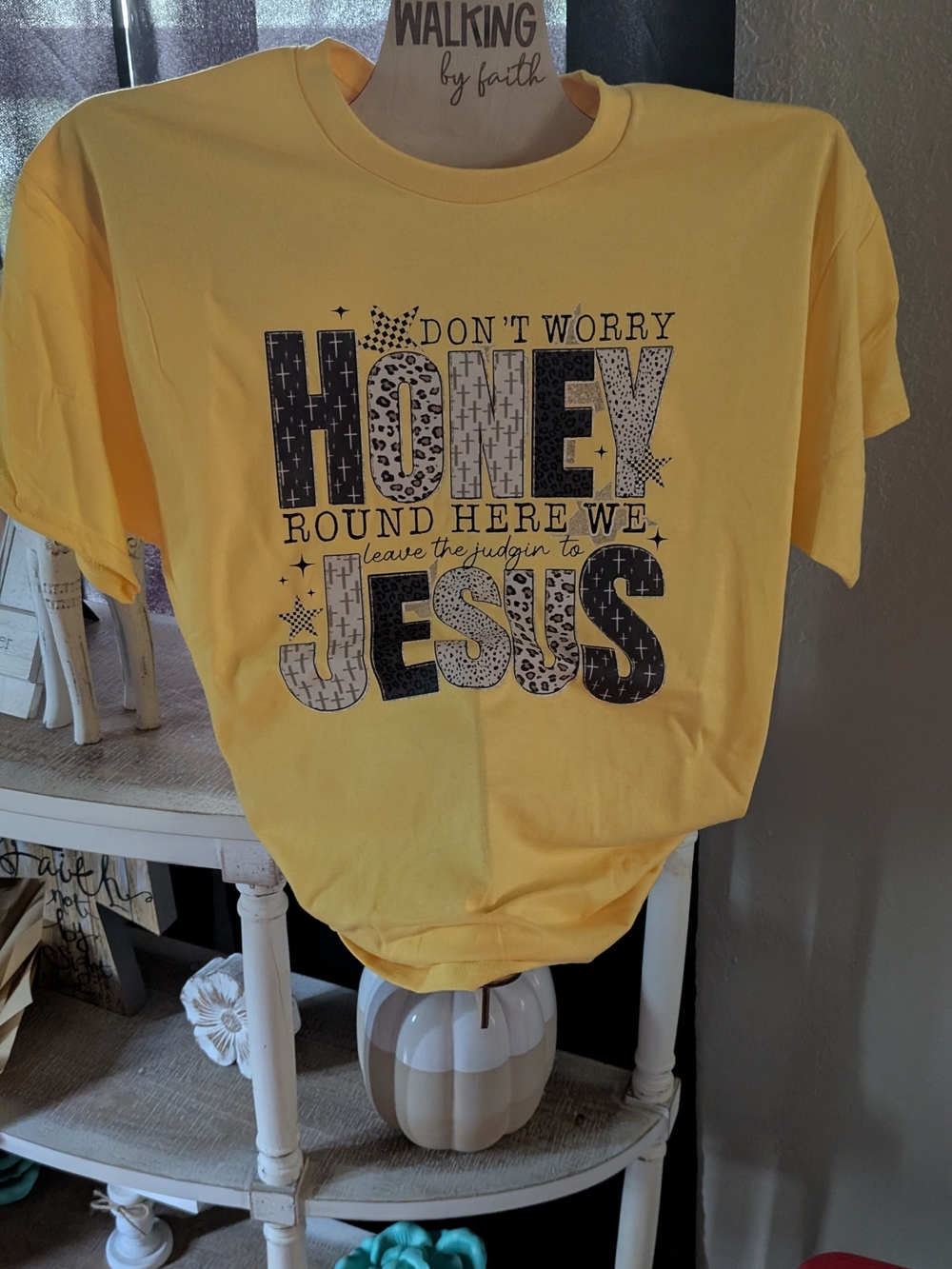 Gildan Yellow "Honey Jesus" Graphic Tee